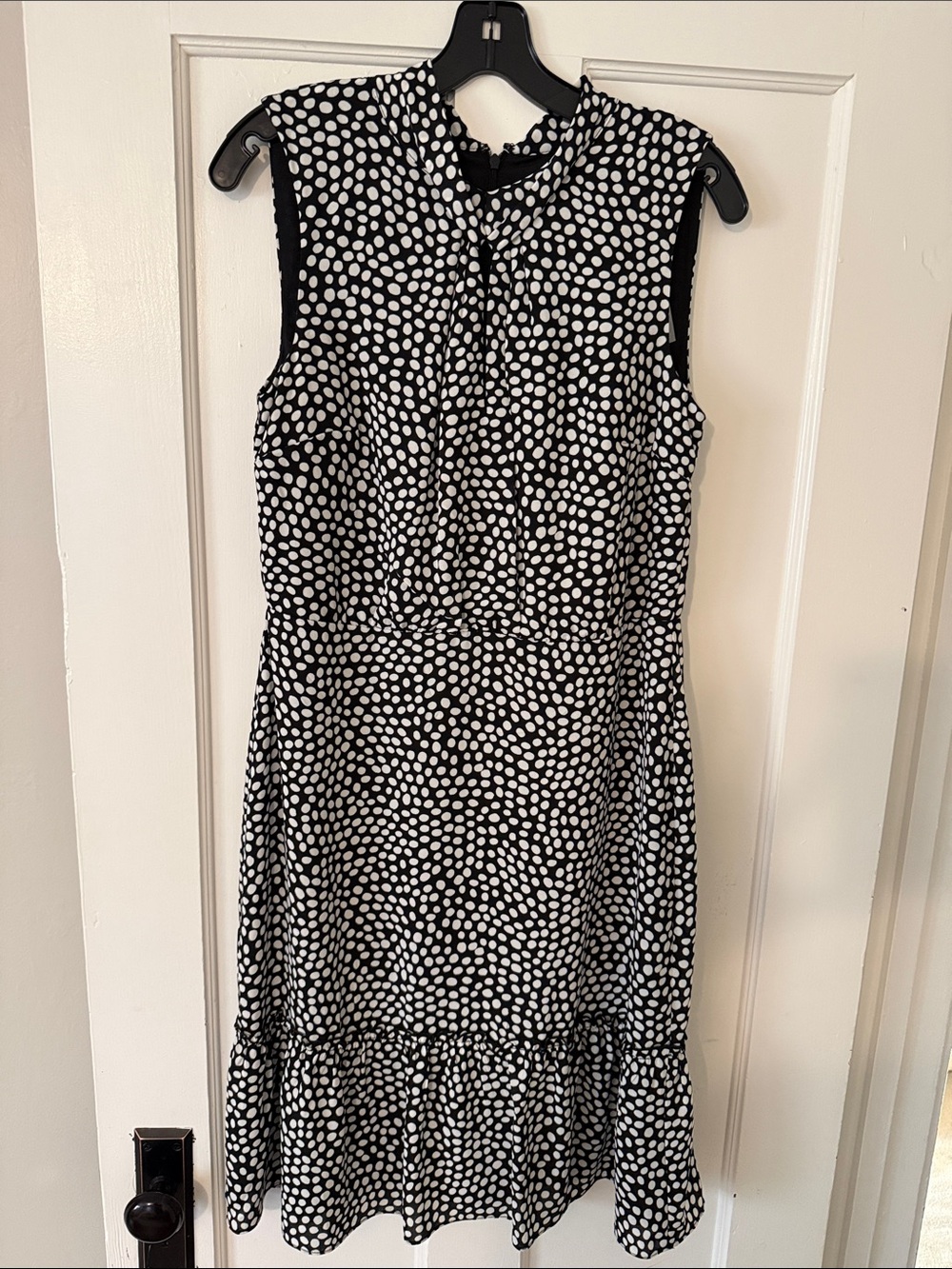 Karl Lagerfeld Black and White Polka Dot Midi Dress